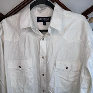 Lucchese Bootmaker White Pearl Snape Button Down